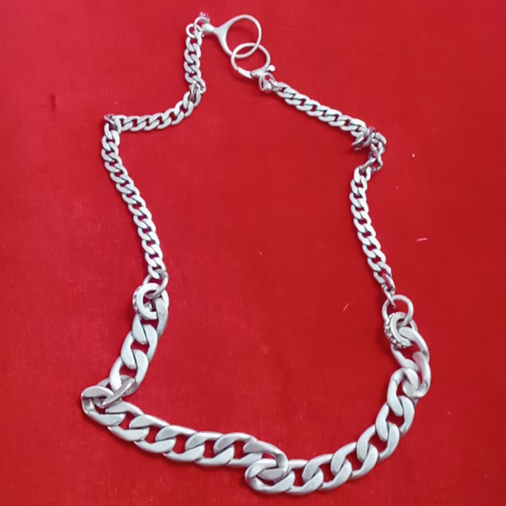 silver fossil necklace